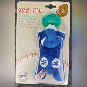 WubbaNub Pacifier MLB LA Dodgers Plush Animal w/ Pacifier 0-6 Months - NIP